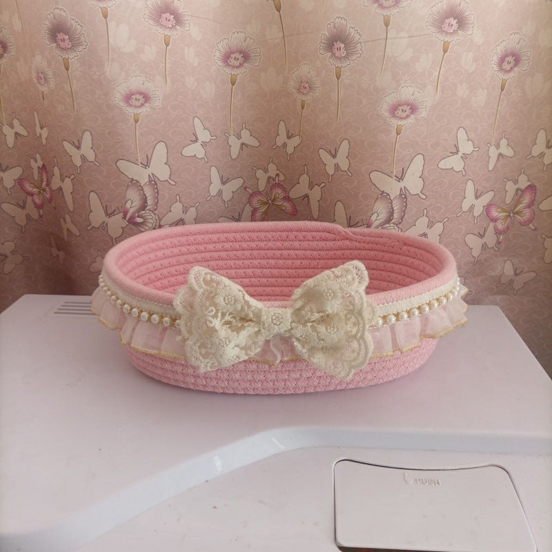 Coquette Pearls & Lace Storage Baskets