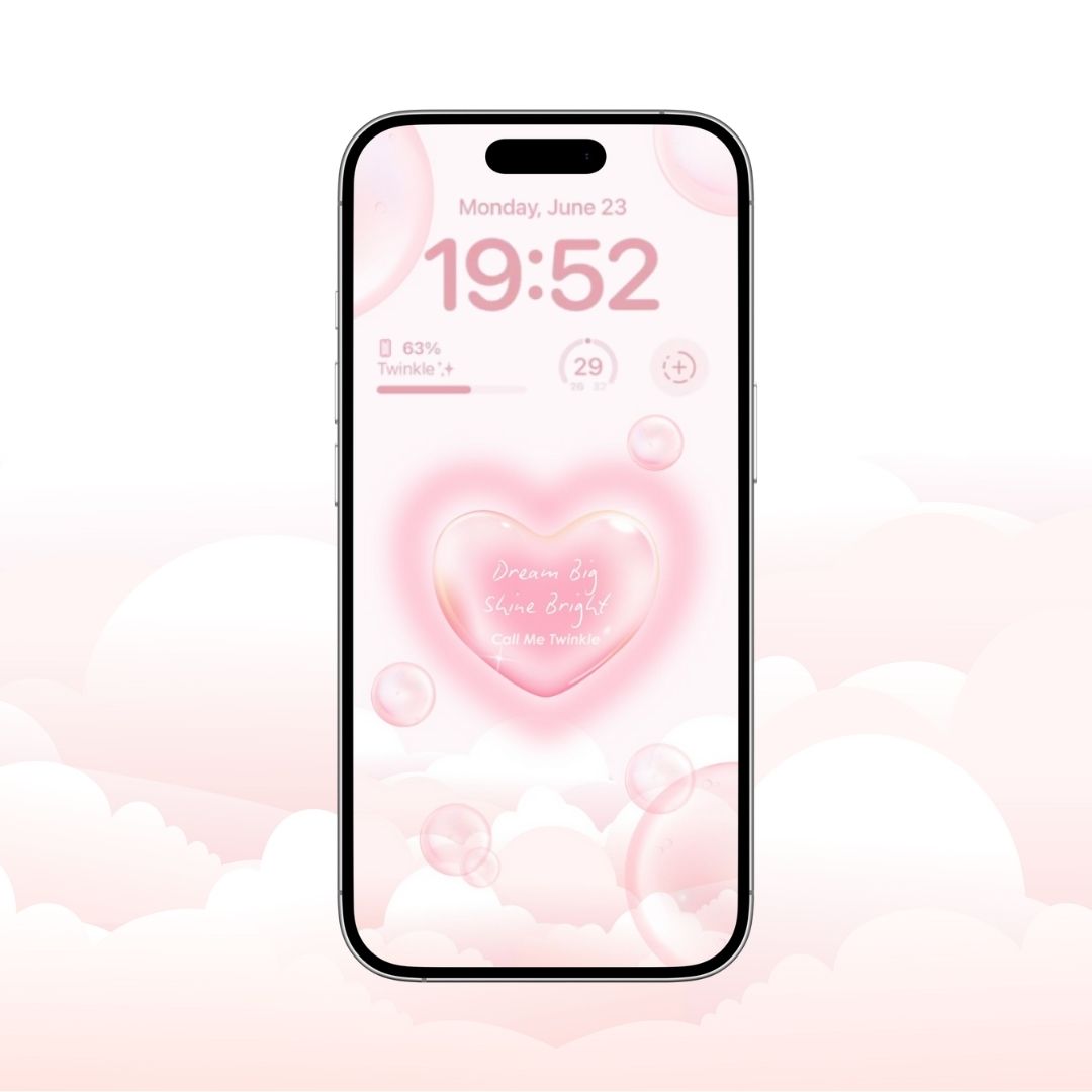 Coquette Bubble Heart Dream Wallpaper