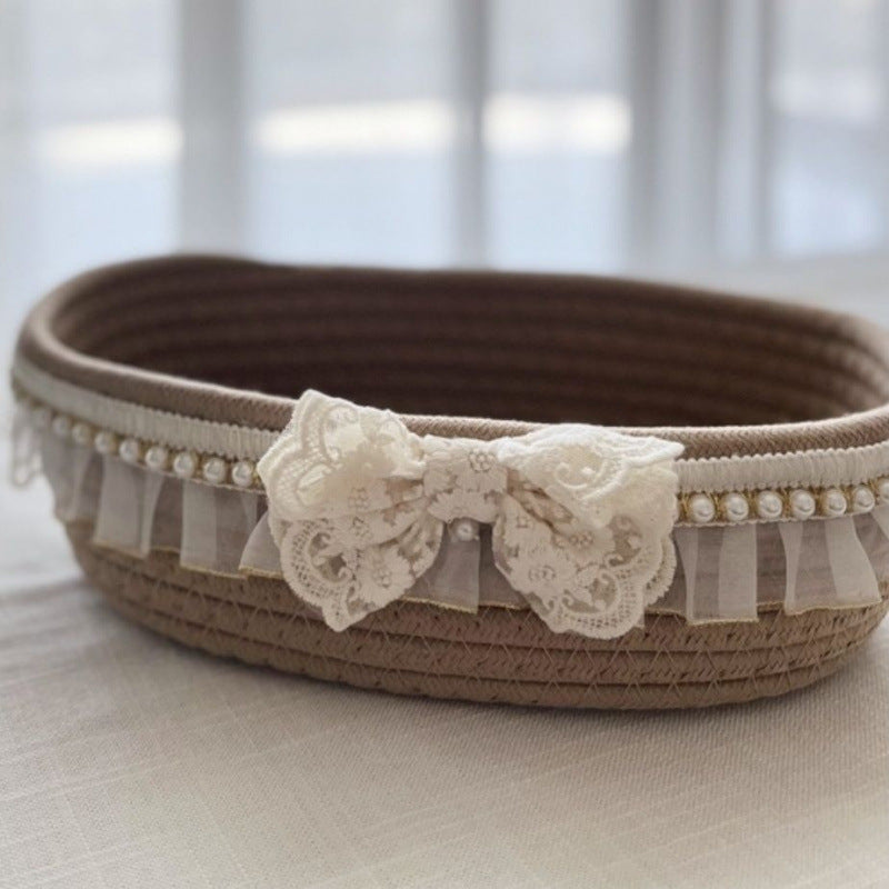 Coquette Pearls & Lace Storage Baskets