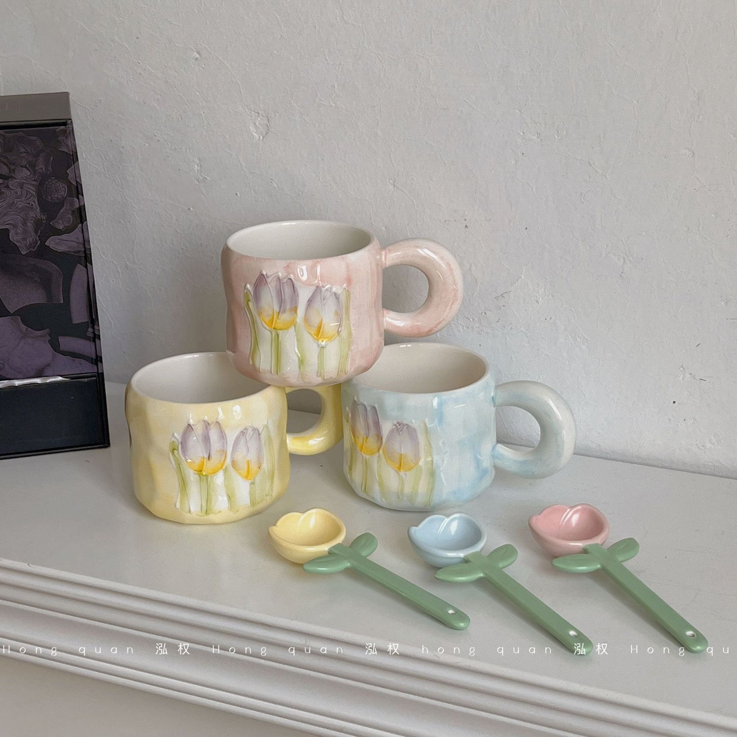 Coquette Enchanted Garden Tulip Mug & Petal Spoon Set