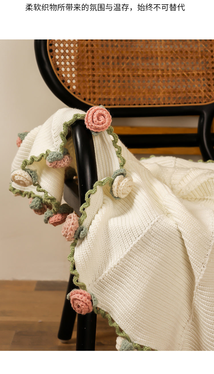 Coquette Enchanted Floral Knit Blanket