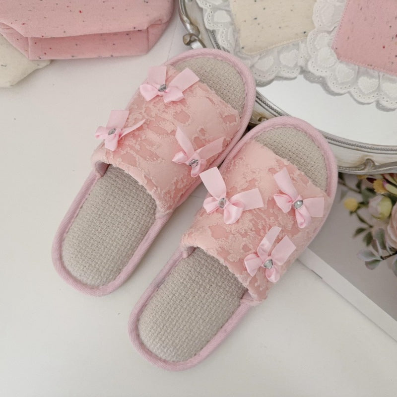 Coquette Fairy Bow Lace Slippers
