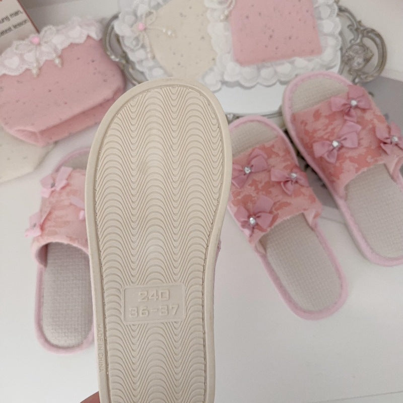 Coquette Fairy Bow Lace Slippers