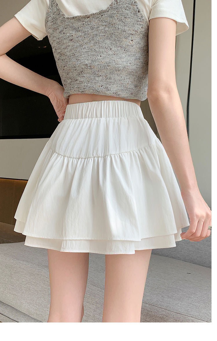 Coquette Playful Lace Trim Ruffle Mini Skirt