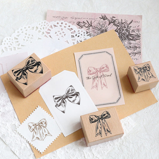 Bow Vintage Wood Stamp (5PCs)