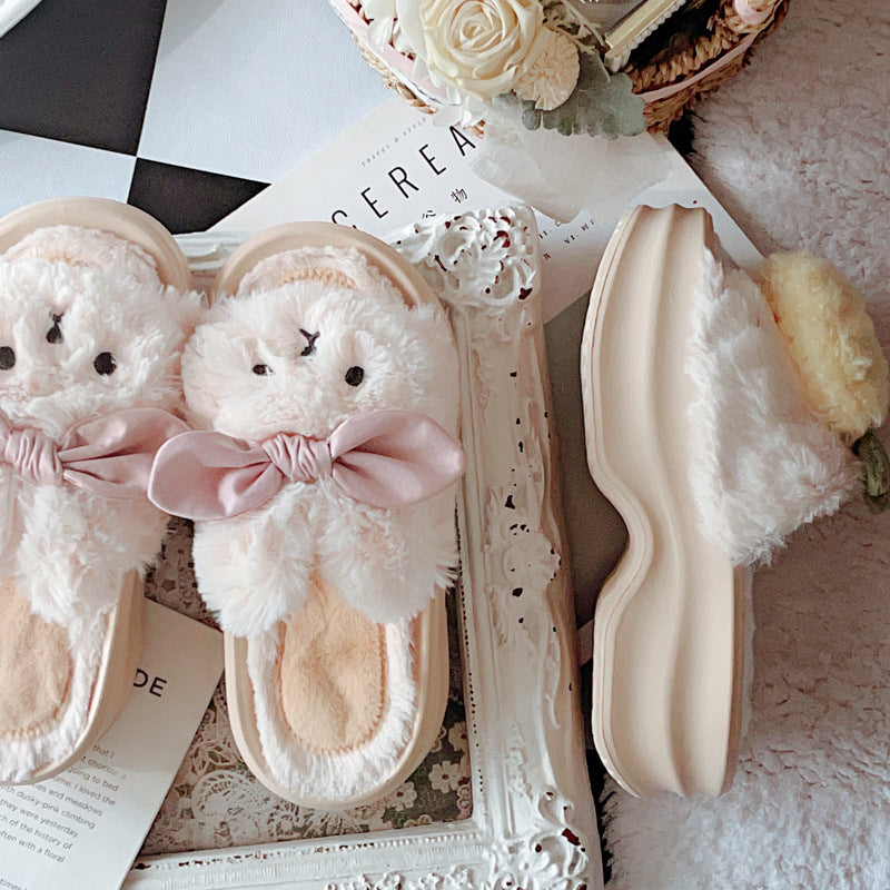 Coquette Fluffy Bunny & Strawberry Slippers