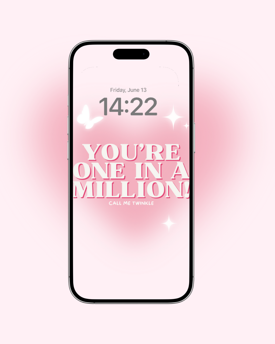 Coquette Pink Heart Aesthetic “One in a Million” Wallpaper