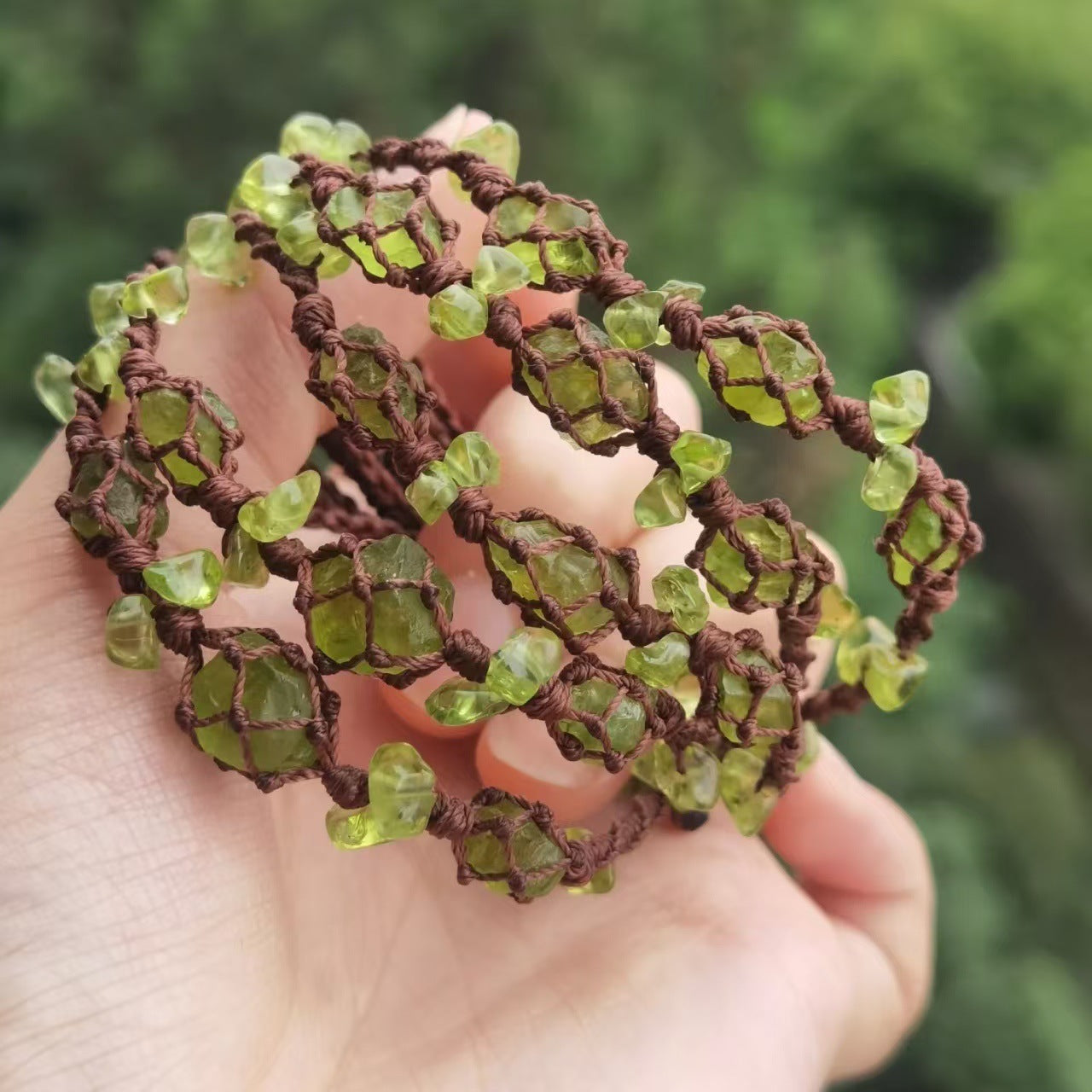 Green Leaf Harmony Bracelet Handmade
