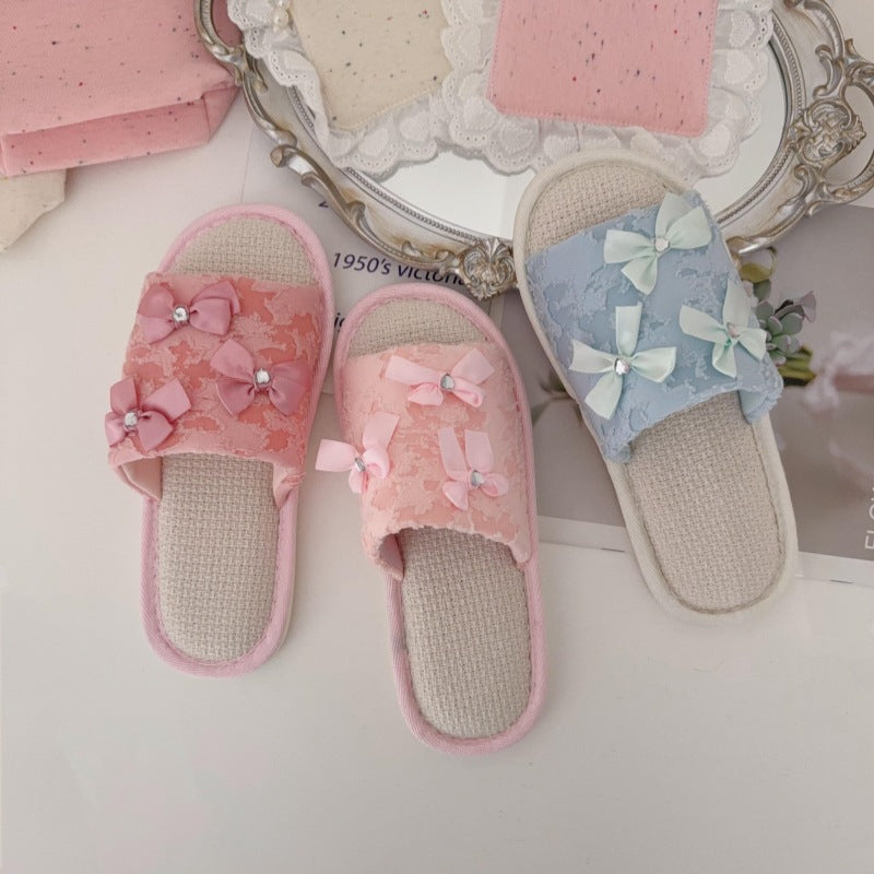 Coquette Fairy Bow Lace Slippers