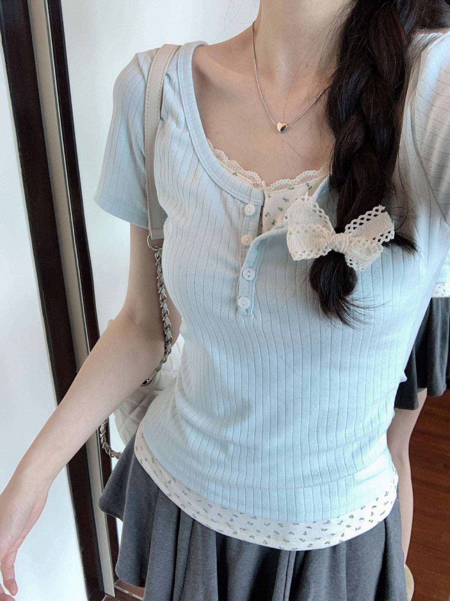 Coquette Whispers of Blossoms Two-Piece T-Shirt
