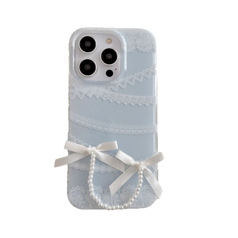 Coquette Blue Lace Whispers Phone Case
