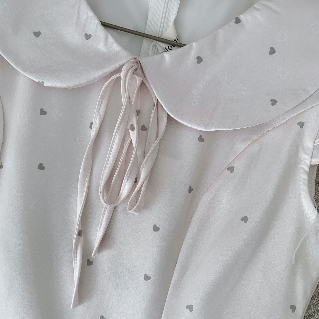 Coquette Satin Serenade with Playful Dots Dress