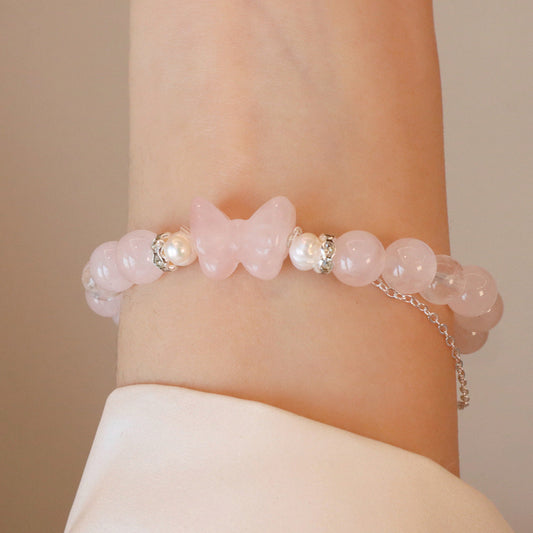 Sugar‑Rose Butterfly — Bracelet