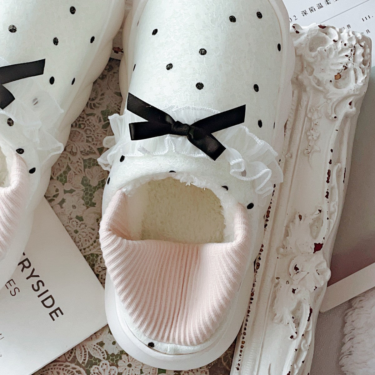 Coquette When Polka Dots Fall Softly Slippers