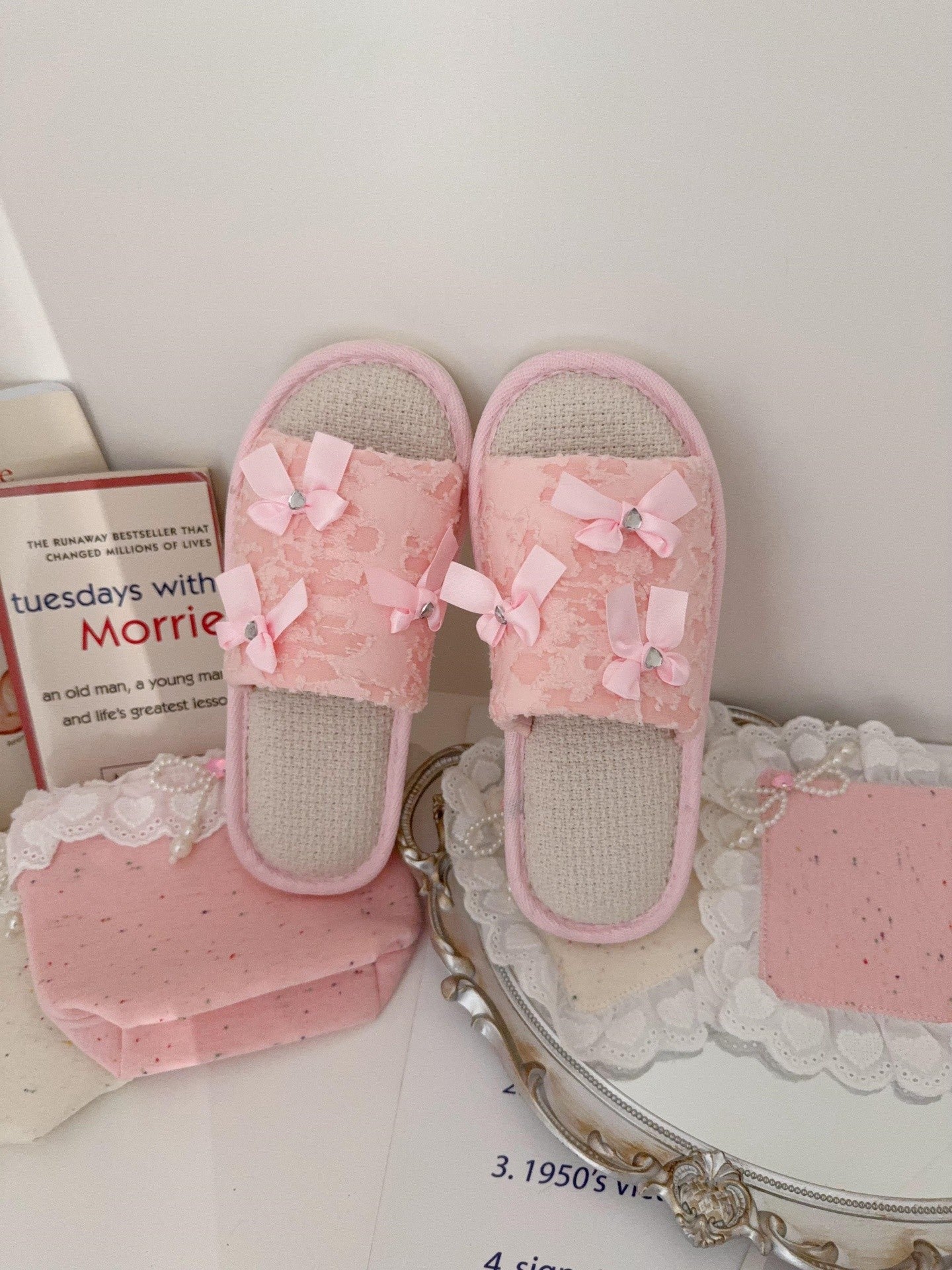 Coquette Fairy Bow Lace Slippers
