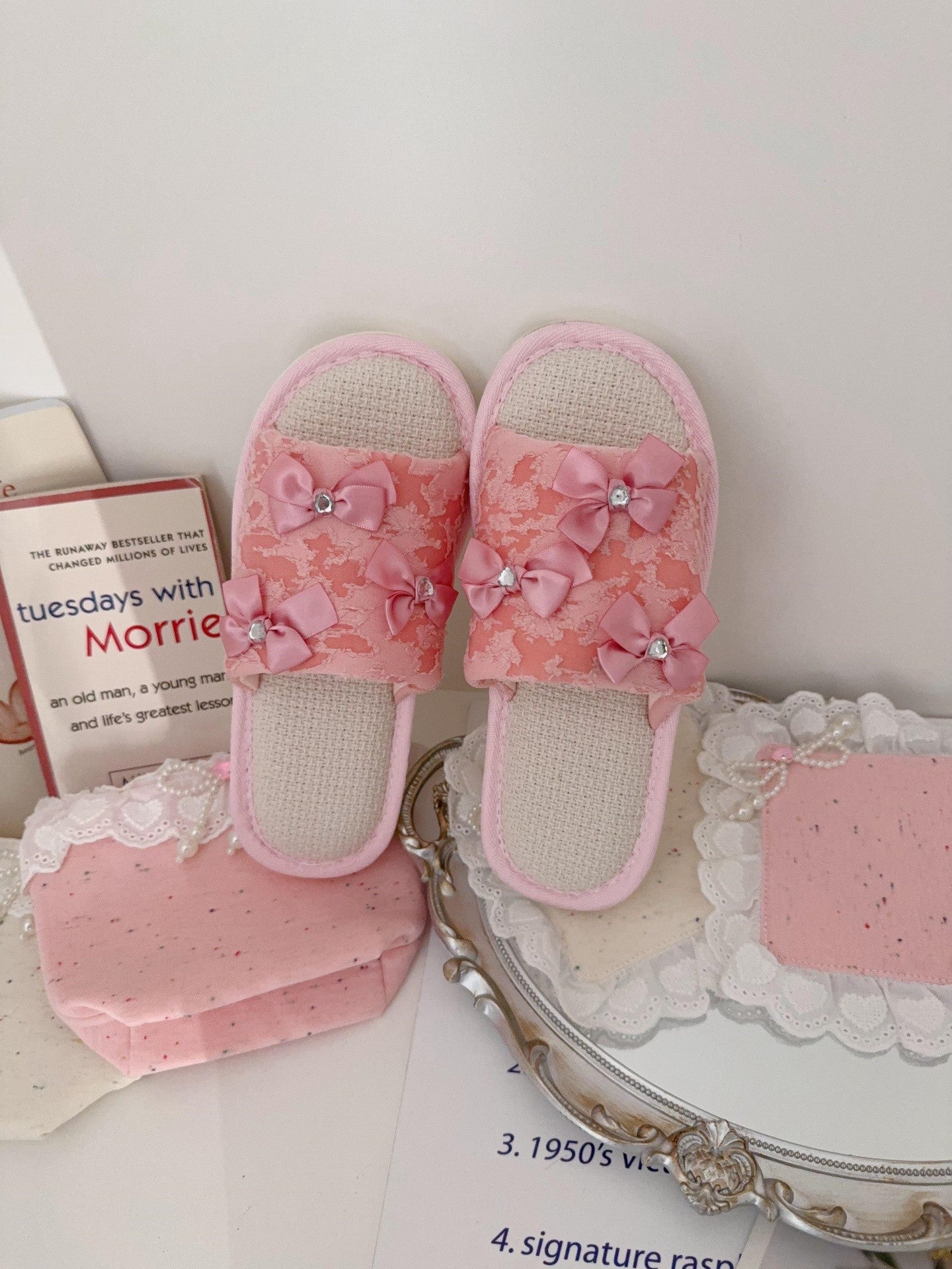 Coquette Fairy Bow Lace Slippers