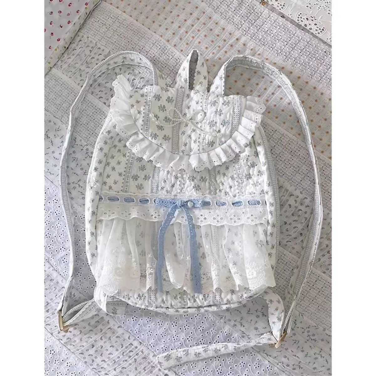 Coquette Dreams Embodied in Floral Lace Beauty Backpack