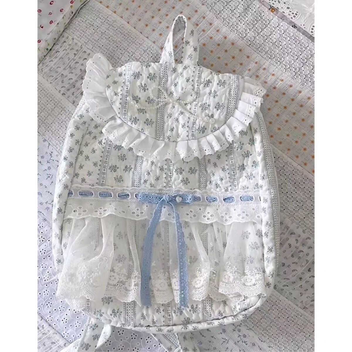 Coquette Dreams Embodied in Floral Lace Beauty Backpack