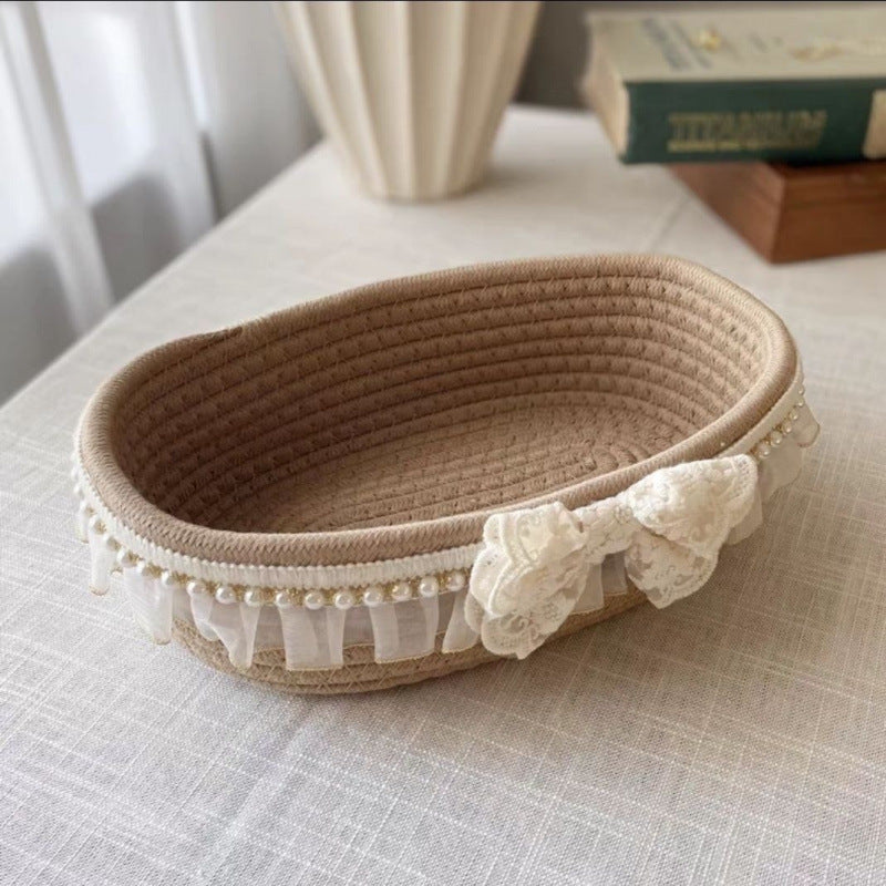 Coquette Pearls & Lace Storage Baskets