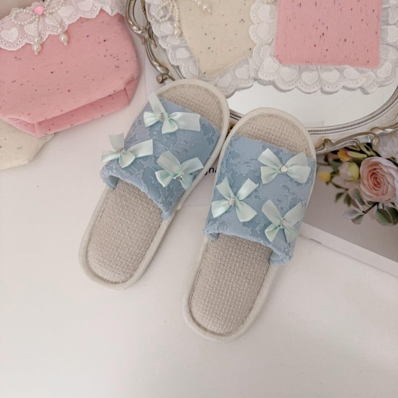 Coquette Fairy Bow Lace Slippers
