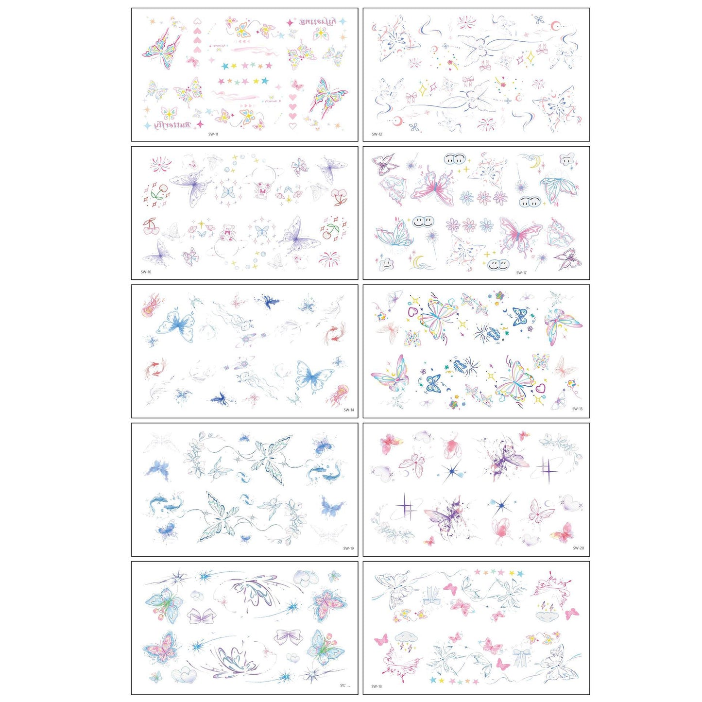 Coquette Sparkle Vibes Tattoo Sheet Set