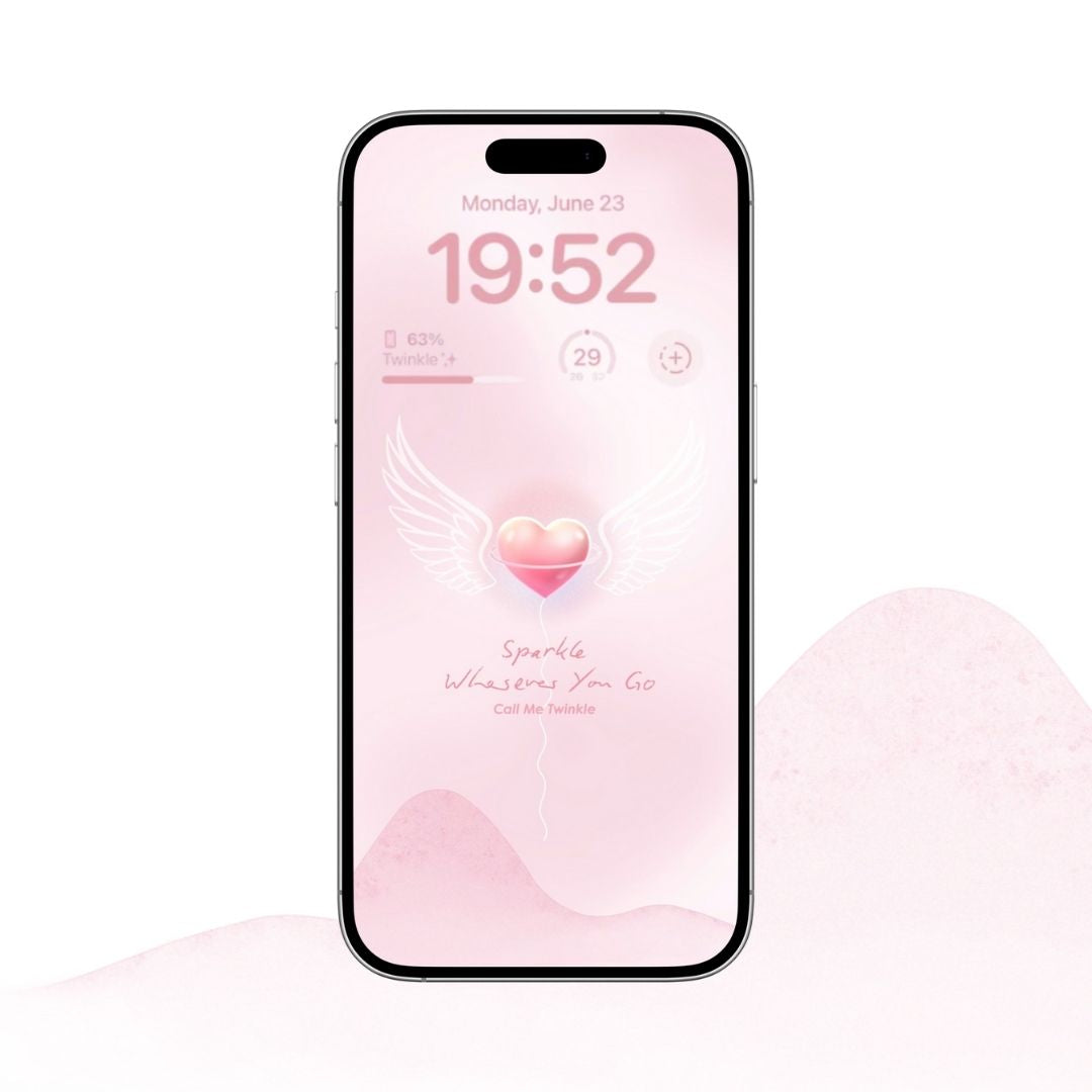 Coquette Angel Heart Wallpaper mockup