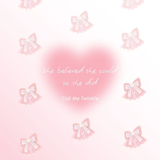 Coquette Believe Bow Heart Wallpaper square