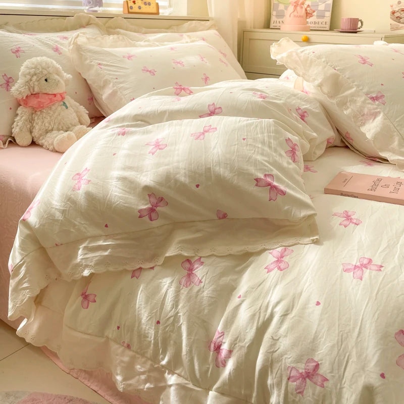 Coquette Bonenjoy Lace Bow Duvet Cover