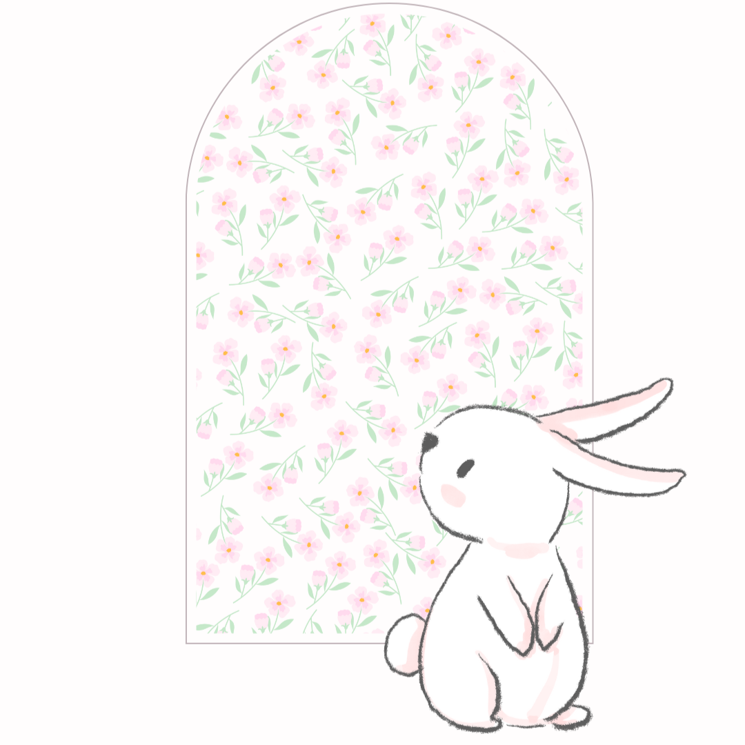 Bunny’s Hopeful Bloom - Wallpaper “angel wings carry my wishes” - Wallpaper Sample