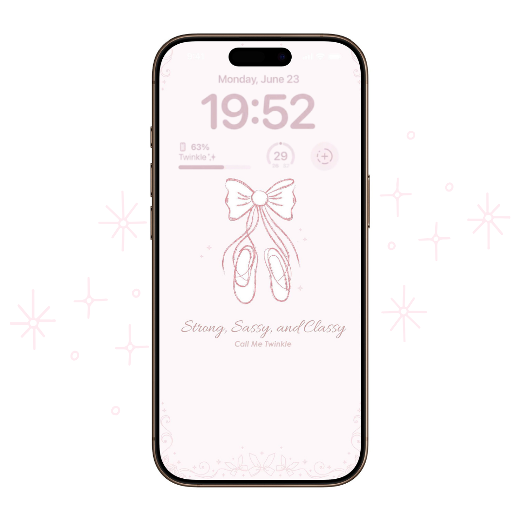 Coquette Grace Dances in Ribboned Dreams Wallpaper