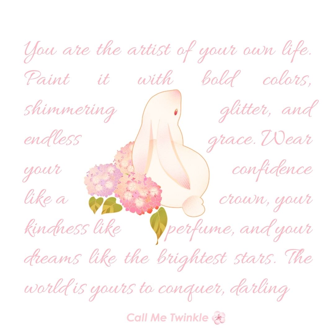 Coquette Graceful Bunny Verse Wallpaper square