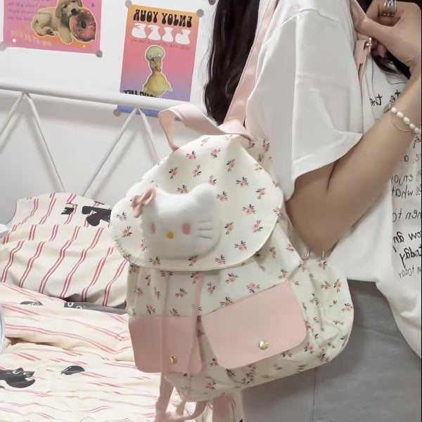 Coquette Hello Kitty Floral Charm Backpack 4