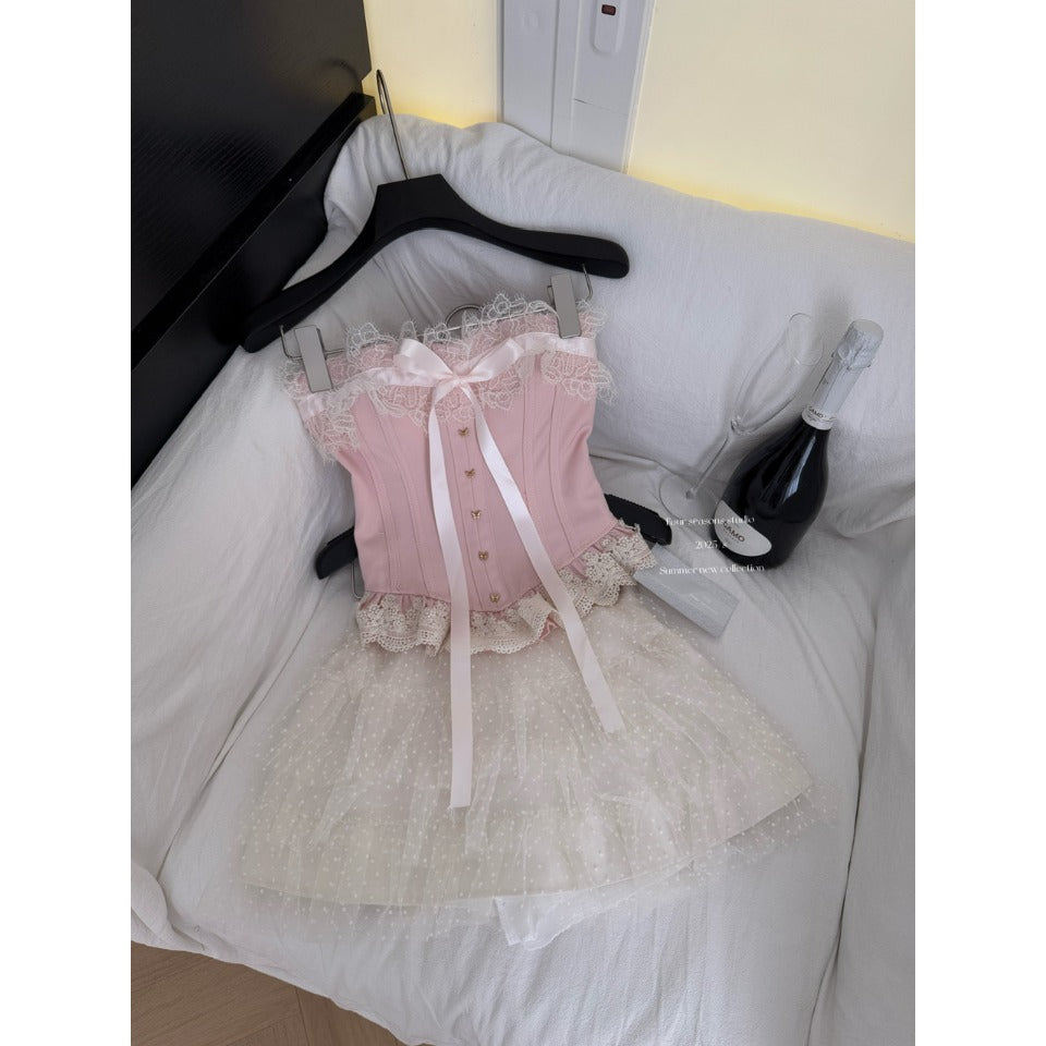 Coquette Lavender Kisses beneath Polka Dots Dress 3