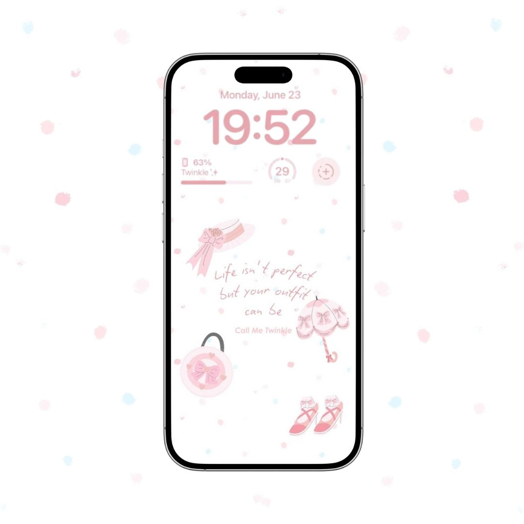 Coquette Ribbons and Dreams Wallpaper mockup