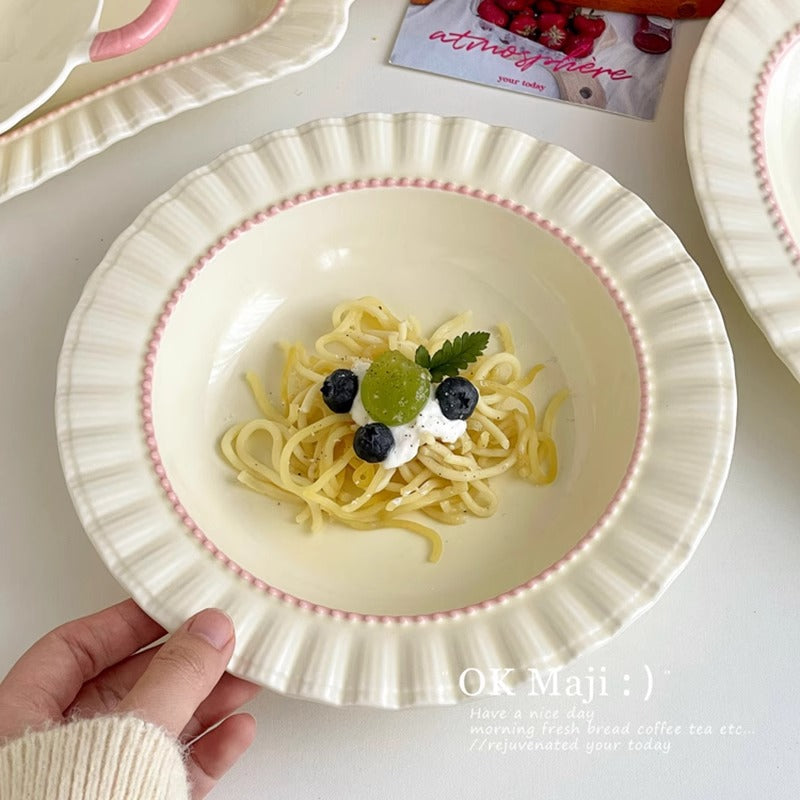 Coquette Ruffle Pearl Plate
