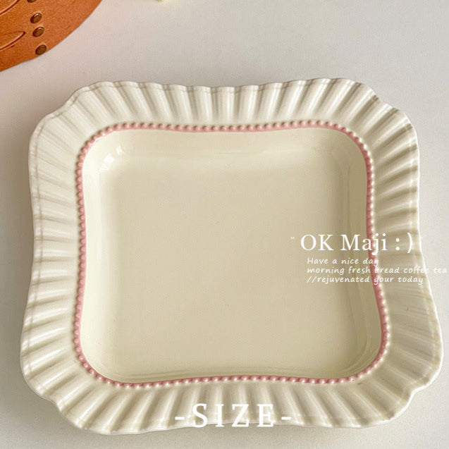 Coquette Ruffle Pearl Plate