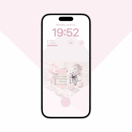 Coquette Teddy Note — wallpaper template