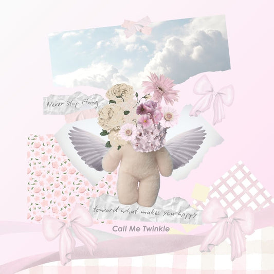 Coquette “angel wings carry my wishes” Wallpaper square