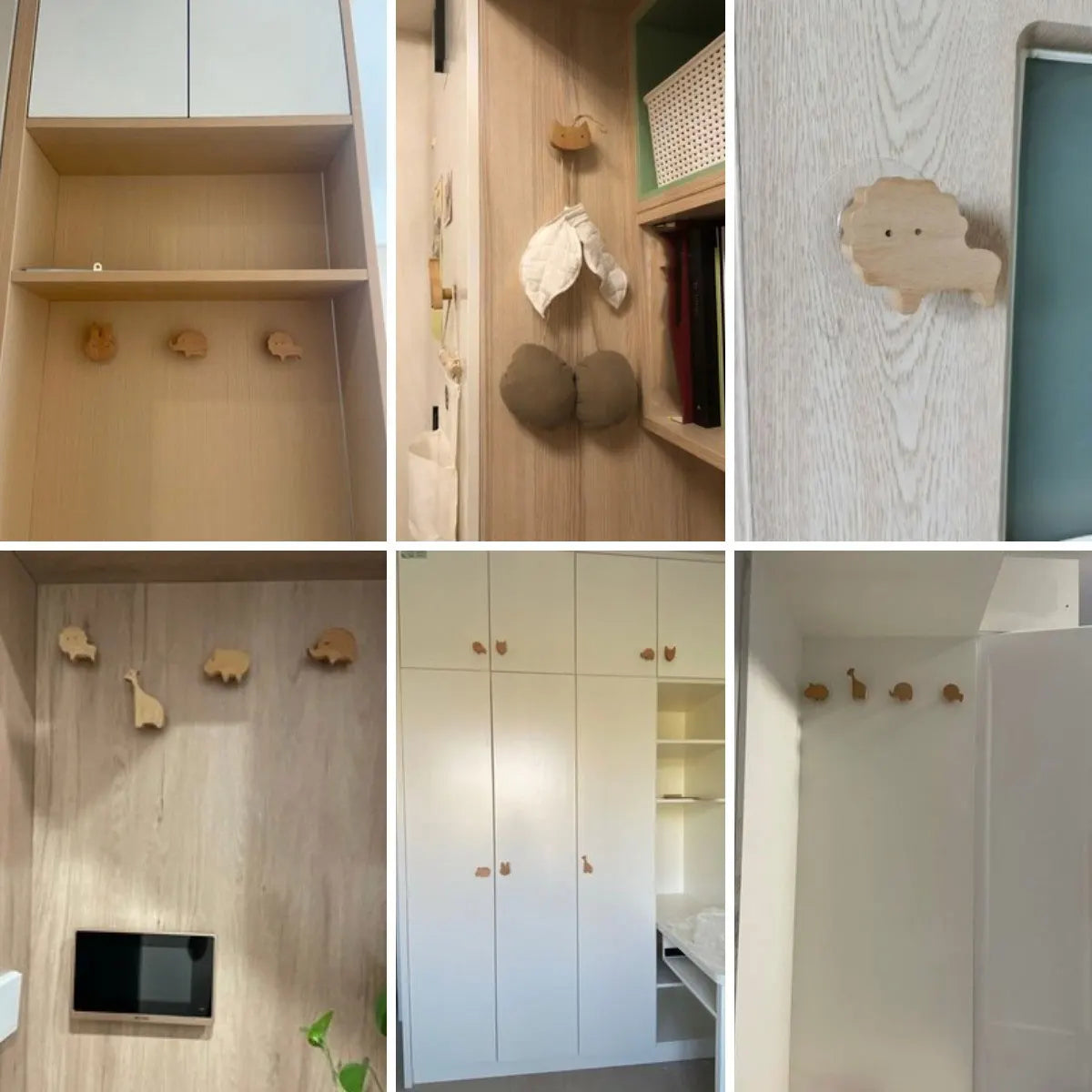 Cute Animal Wooden Hooks for Room Decor