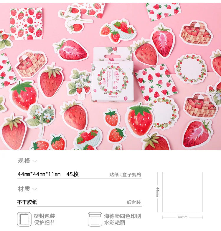 Coquette Aesthetic Strawberry Decorative Stickers Set