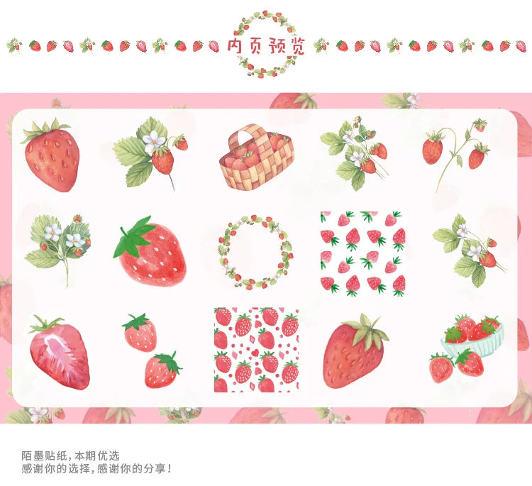 Coquette Aesthetic Strawberry Decorative Stickers Set