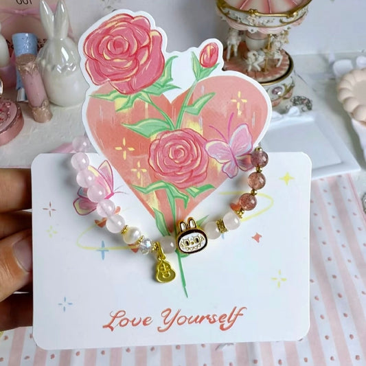 Bunny brings pink luck — Bracelet (Single Loop)