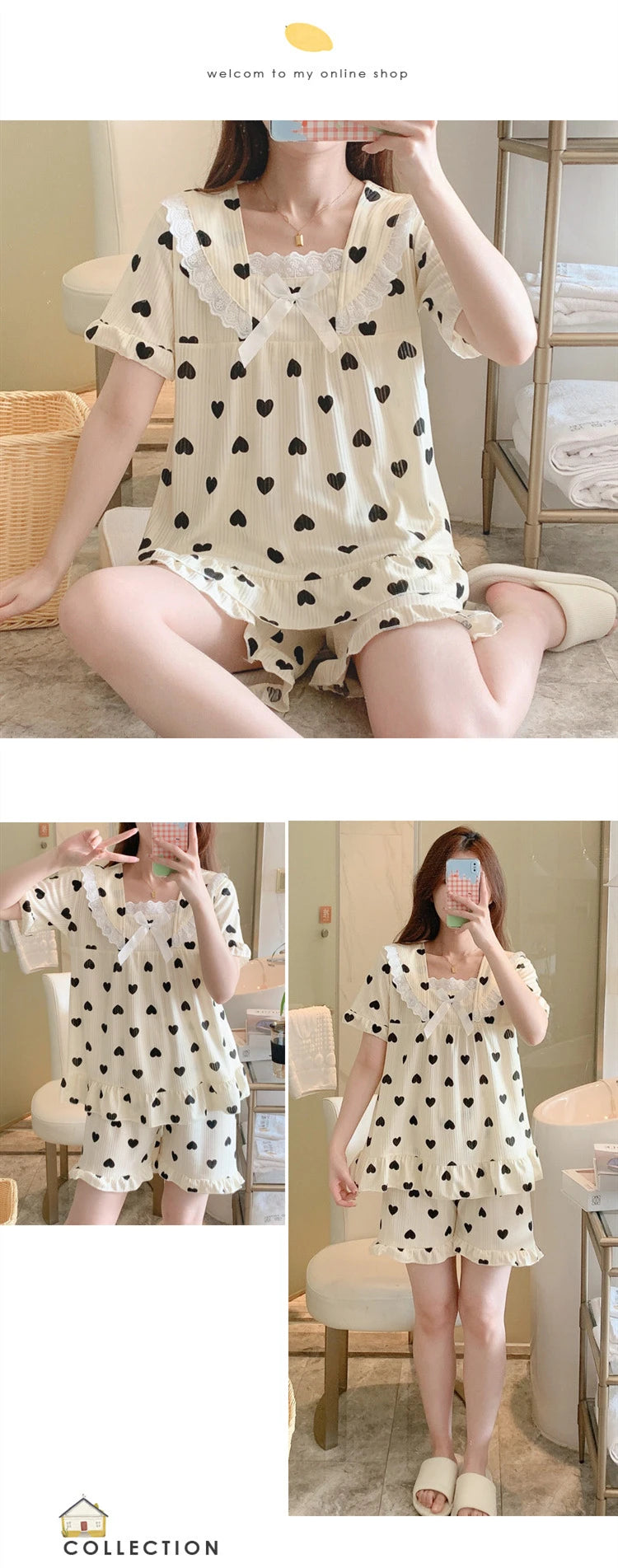 Coquette Charming Strawberry Print Loungewear Set