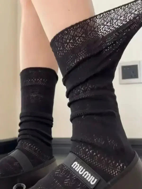 Coquette Lolita Mesh Lace Crew Socks