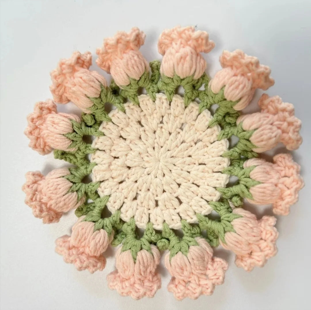 Coquette Handwoven Rose Bouquet Coaster