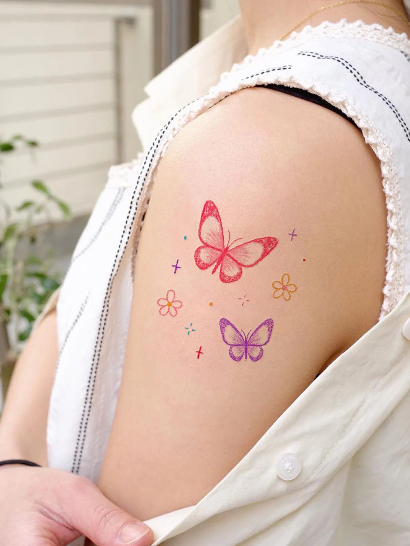 Coquette Moon and Butterfly Tattoo Stickers(30pcs)