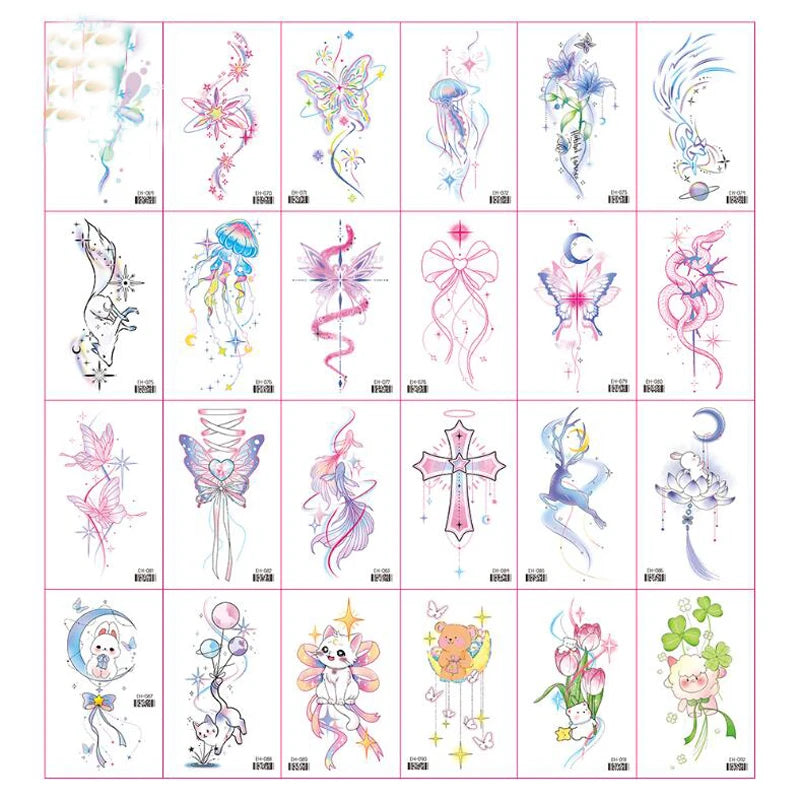 Coquette Twinkle Colorful Temporary Tattoo Sticker