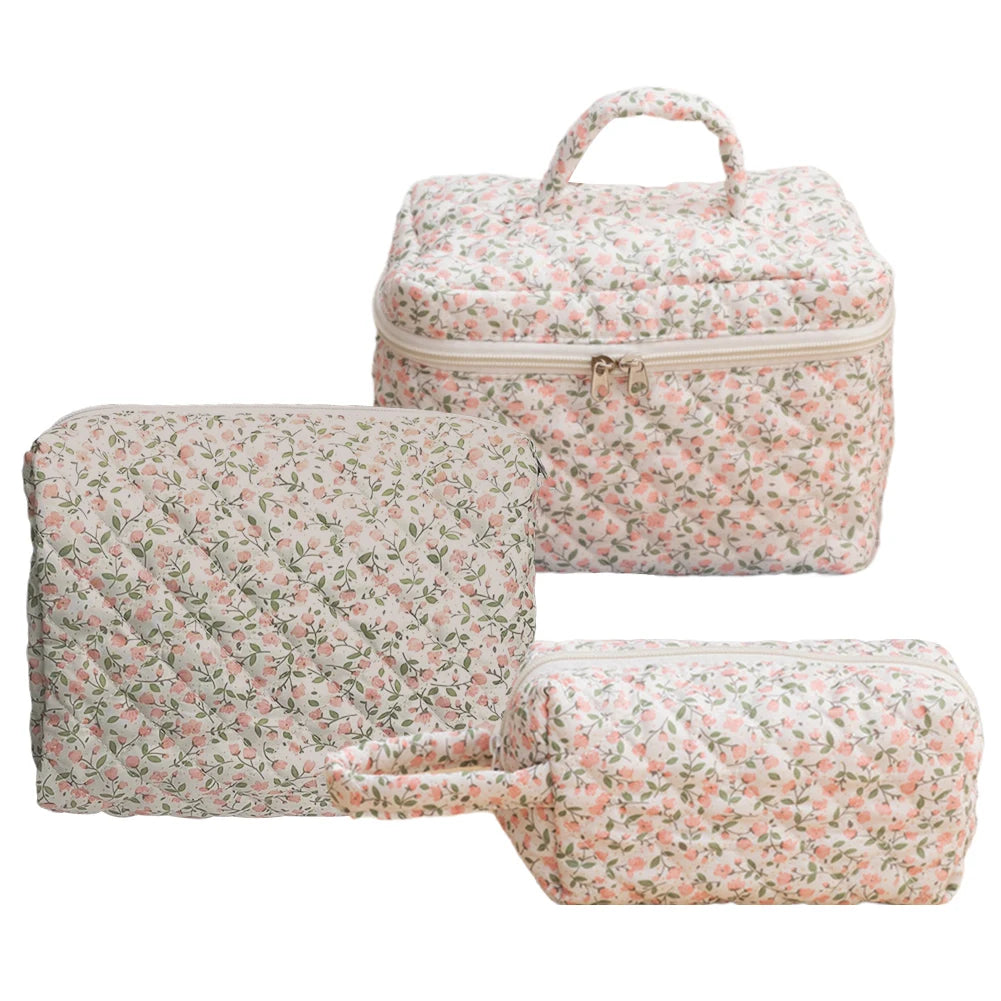 Coquette Floral Serenity Makeup Bag Trio