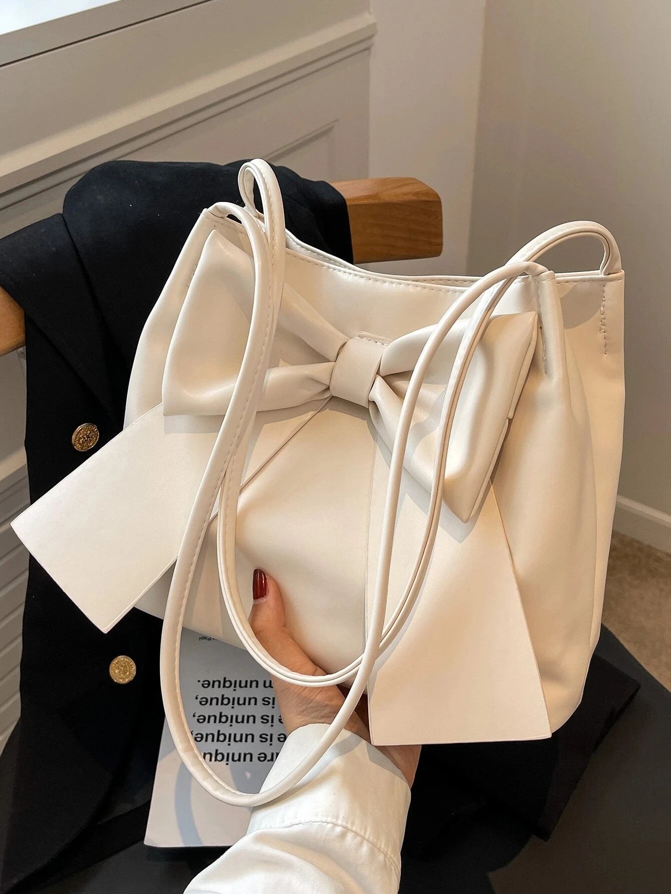 Coquette Bow Bucket Shoulder Bag