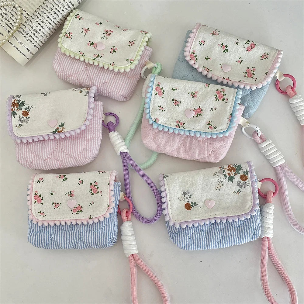 Floral Cotton Women's Small Storage Bags – Cute & Lightweight Pouch